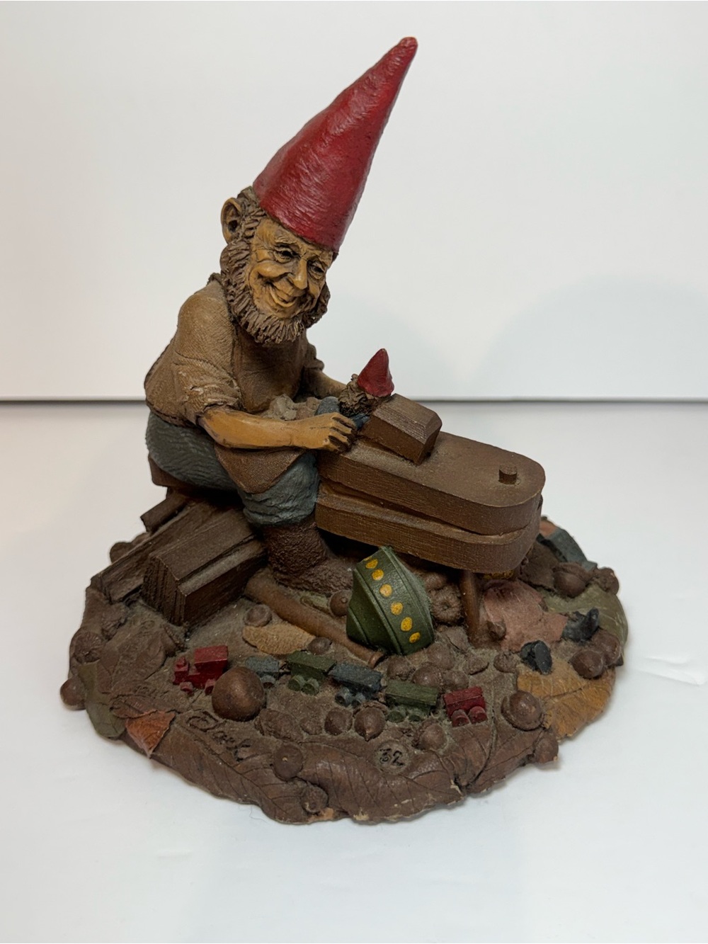 Whimsical Tom Clark Gnome Figurine #50 “GEPPETTO" Toy maker 1988 Vintage